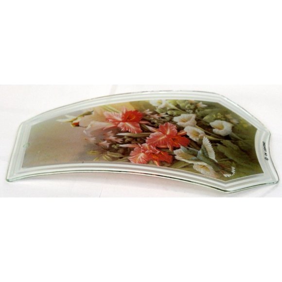 Touch Lamp OK Lighting Replacement Glass Panel Hummingbird Red Flower Orchids - Picture 6 of 6